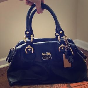 Black leather Coach purse